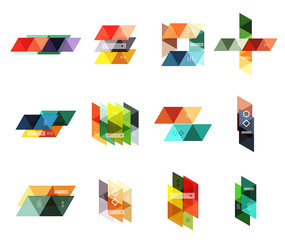 Vector set of blank geometric infographic web boxes