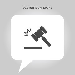 judge gavel vector icon