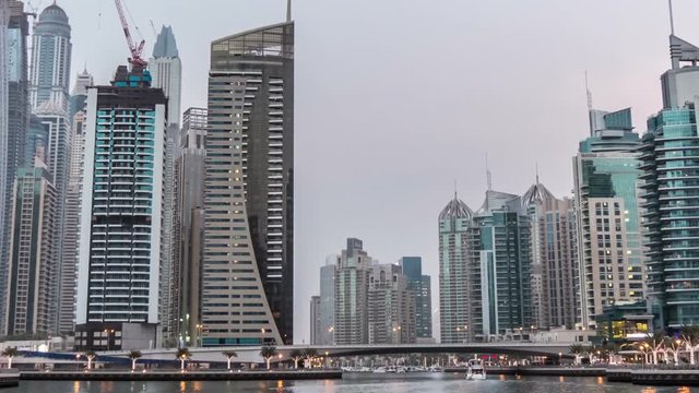 Skyscrapers in the popular district of Dubai Marina.   Dubai, UAE
