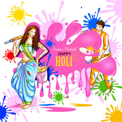 Colorful Happy Hoil background for festival of colors in India