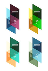 Vector set of blank geometric infographic web boxes