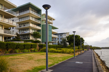Riverside apartment buildings, Rhodes, Sydney, Australia