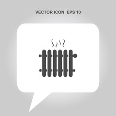 hot radiator iron heater with steam vector icon