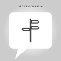 Fototapeta premium three-way direction arrow vector icon