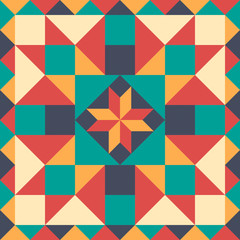 Seamless pattern in style of patchwork, vector.