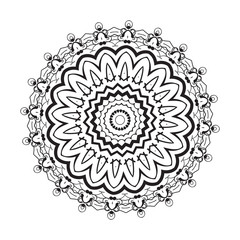 Geometric circle element . Mandala for decoration holiday cards, background and sites. Kaleidoscope, medallion, yoga, India, arabic