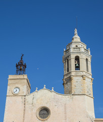 Fototapeta premium Church of Sant Bartomeu and Santa Tecla in Sitges