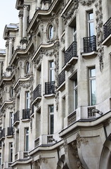 Renaissance building with balconies in Paris, France
