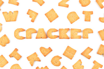 Crackers on a white background