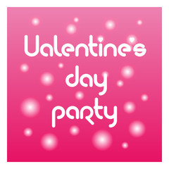 Valentines Day Party Flyer. Valentine's Day Party banner, flyer. Lettering for Valentine's Day Party invitation card template.