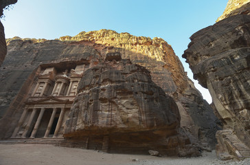 Tesoro, Al-Khazneh, en la ciudad antigua de Petra, Jordania