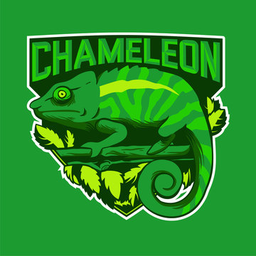 Chameleon Green Mascot logo