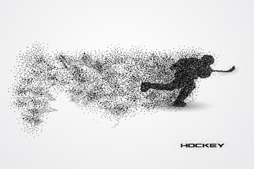 Fototapeta premium hockey player of a silhouette from particle