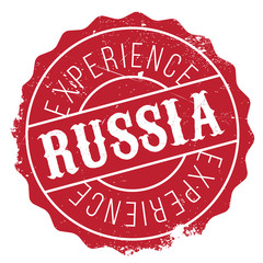 Russia rubber stamp. Grunge design with dust scratches. Effects can be easily removed for a clean, crisp look. Color is easily changed.