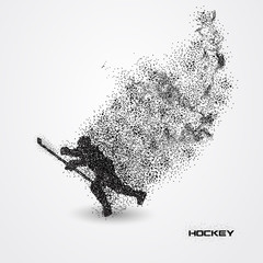 Fototapeta premium hockey player of a silhouette from particle