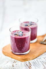 Healthy Raw Detox Breakfast made from Green Buckwheat and Berries