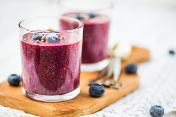 Healthy Raw Detox Breakfast made from Green Buckwheat and Berries