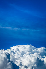 Color picture of fluffy clouds on blue sky - 136157985