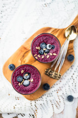 Healthy Raw Detox Breakfast made from Green Buckwheat and Berries