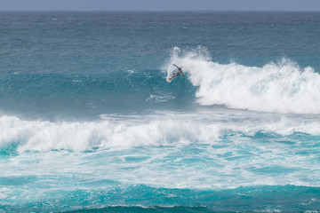 Surfing Big Waves at Sunset Beach Oahu, HI