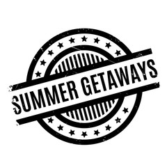 Summer Getaways rubber stamp. Grunge design with dust scratches. Effects can be easily removed for a clean, crisp look. Color is easily changed.