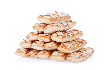 Sfogliatine, an Italian puff pastry, isolated on white background