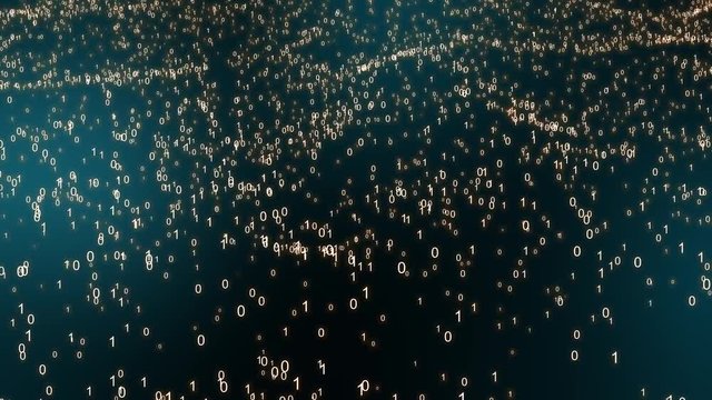 Bin&auml;re Zahlen Codes Bewegen sich im Raum