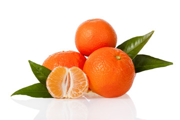 Clementines isolated on white background