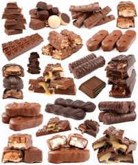 Chocolate on white background