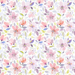 floral pattern in soft pink tones