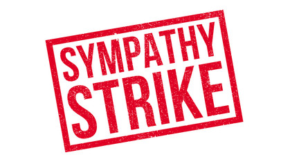 Sympathy Strike rubber stamp. Grunge design with dust scratches. Effects can be easily removed for a clean, crisp look. Color is easily changed.