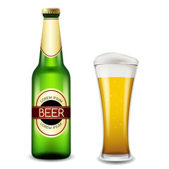 Realistic Beer Bottles : Vector Illustration