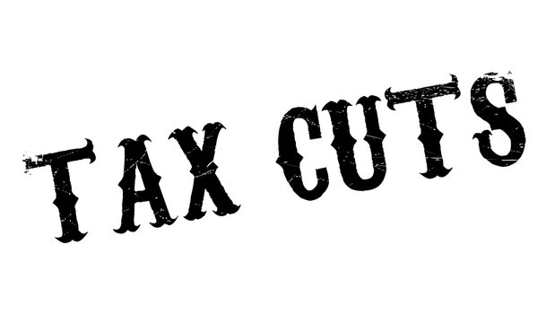 Tax Cuts rubber stamp. Grunge design with dust scratches. Effects can be easily removed for a clean, crisp look. Color is easily changed.