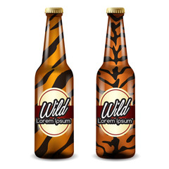 Realistic Beer Bottles : Vector Illustration