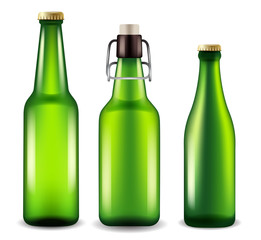 Realistic Beer Bottles : Vector Illustration