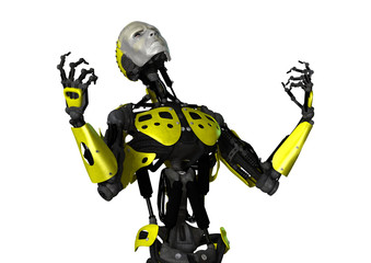 Fototapeta premium 3D Rendering Robot on White