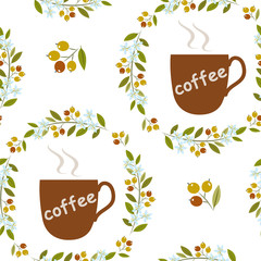 cup of coffee decorated wreath