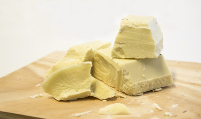 Broken chocolate pieces