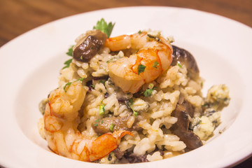 Tasty rice with seafood