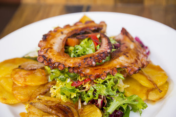 Colorful and tasty octopus salad