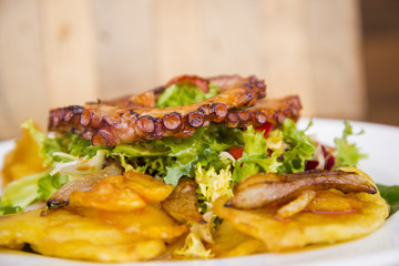 Colorful and tasty octopus salad