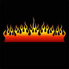 Flames fire vector design. Colored red tribal flames. It can be used for tattoos and other designs, as well as the creation of a logo or template.