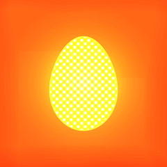 Vector illustration of a glowing egg on a colorful background Happy Easter