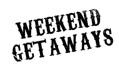 Weekend Getaways rubber stamp. Grunge design with dust scratches. Effects can be easily removed for a clean, crisp look. Color is easily changed.