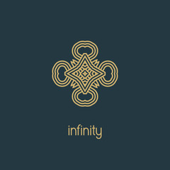 Fototapeta premium Luxury vector logo. Linear emblem