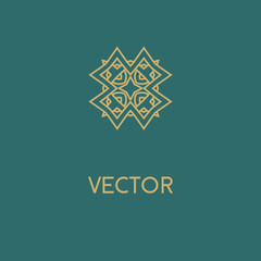 Luxury vector logo. Linear emblem