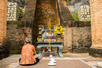 Brick cham towers Ponagar in Nha Trang, Vietnam