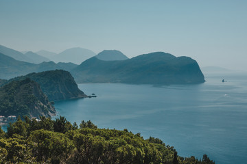 Adriatic sea coast by sunny day summer landscape. Montenegro.