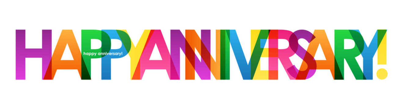 "HAPPY ANNIVERSARY" Colourful Vector Letters Icon