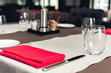 served restaurant table